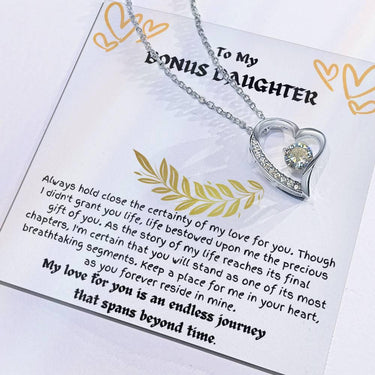 To My Bonus Daughter - Forever Love Necklace - Gift Set - SLDDL0021 - Sunshine Letters Co